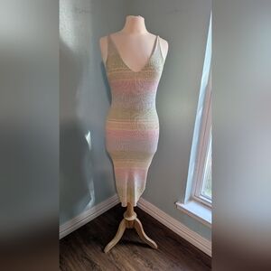 RVCA Pastel Striped Midi Dress